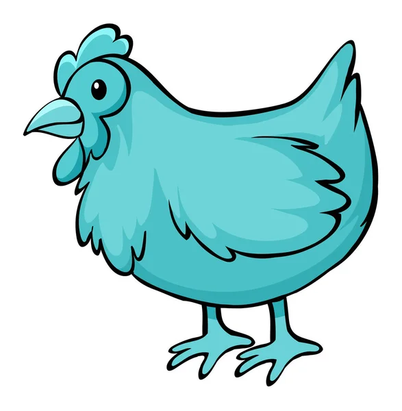 Pollo azul sobre fondo blanco — Vector de stock