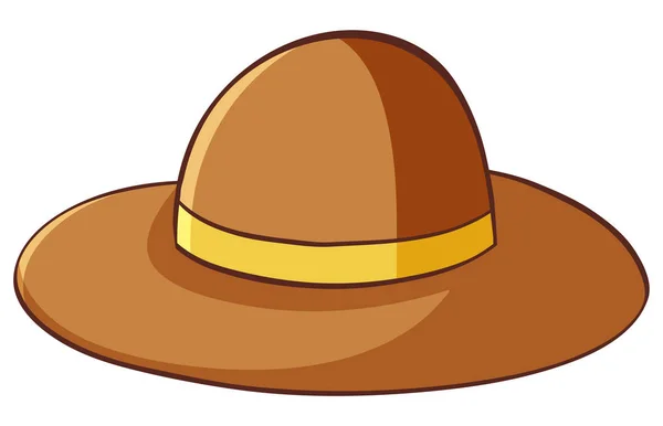 Sombrero marrón sobre fondo blanco — Vector de stock