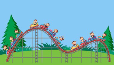 Parkta hız treniyle gezinti sahnesi