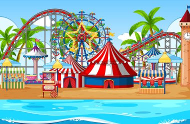 Bir açık hava lunapark sahnesi