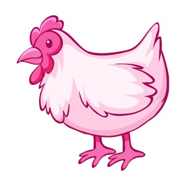 Beyaz arka planda pembe tavuk