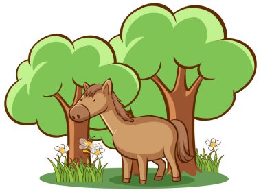 beyaz zemin üzerinde kahverengi at