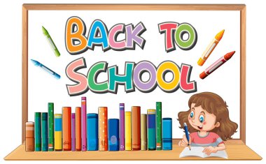 Kız ile okul şablonuna geri dön