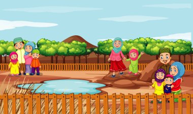 Parkta bir sürü insan var.