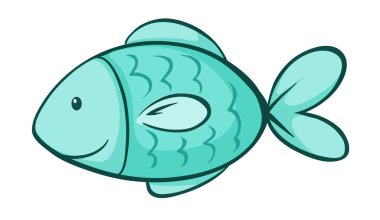 Yeşil Beyaz arka plan üzerinde balık