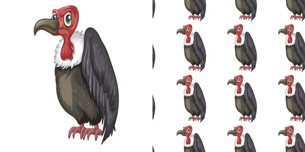 Design di sfondo senza soluzione di continuità con avvoltoio selvatico — Vettoriale Stock
