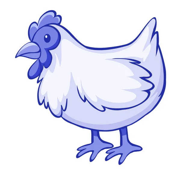 Blue chicken on white background — 스톡 벡터