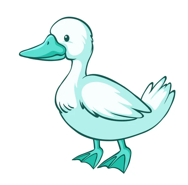 Pato azul sobre fondo blanco — Archivo Imágenes Vectoriales