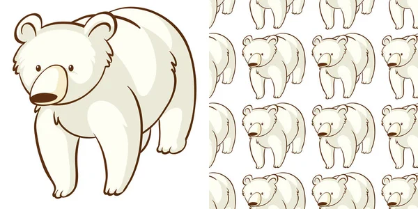 Design de fundo sem costura com urso polar — Vetor de Stock