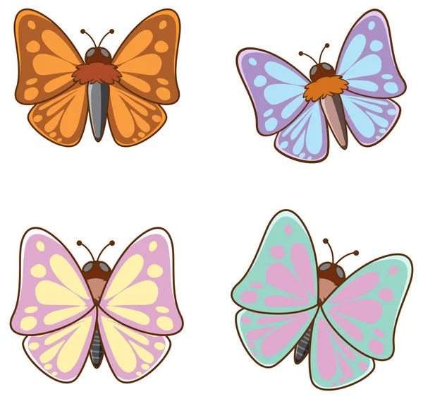 Cuadro aislado de mariposas — Vector de stock