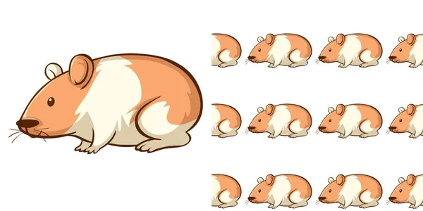 Design de fundo sem costura com hamster bonito — Vetor de Stock