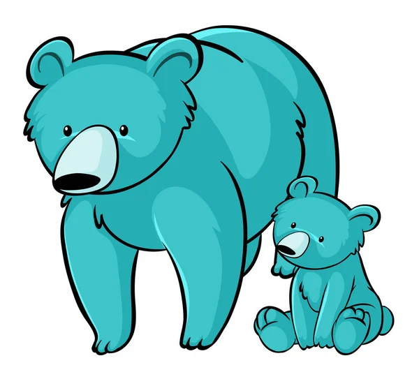 Blue grizzly bears on white background — 스톡 벡터