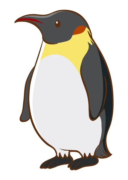 Lindo pingüino sobre fondo blanco — Vector de stock