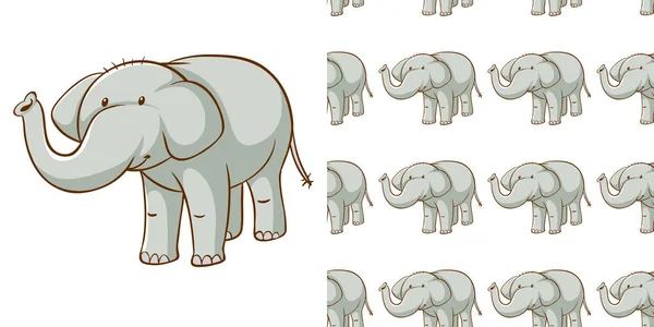 无缝的背景设计与灰色大象 — 图库矢量图片