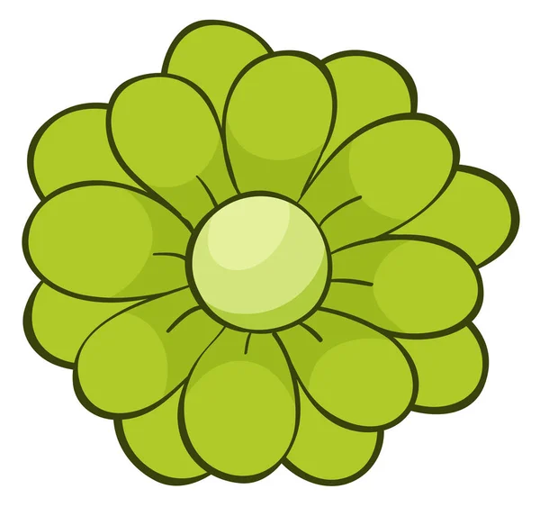 Bunga tunggal dengan warna hijau - Stok Vektor