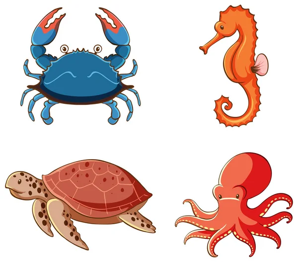 Isolated picture of sea creatures — Stock Vector