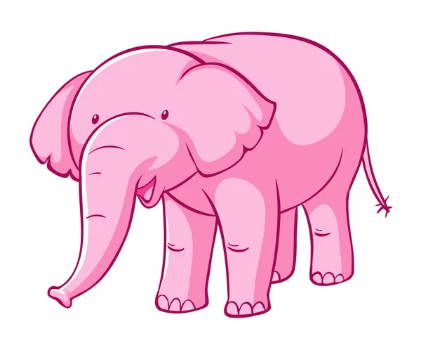 하얀 배경에 있는 분홍색 코끼리 — 스톡 벡터