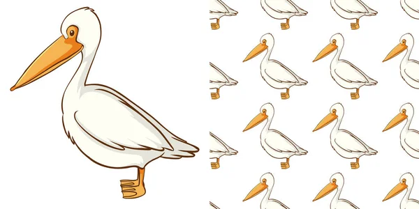 Безшовний дизайн фону з милим пеліканом — стоковий вектор