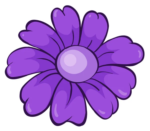 Flor única en color púrpura — Vector de stock