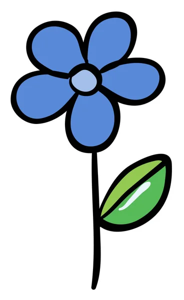 Einzelne Blume in blau — Stockvektor