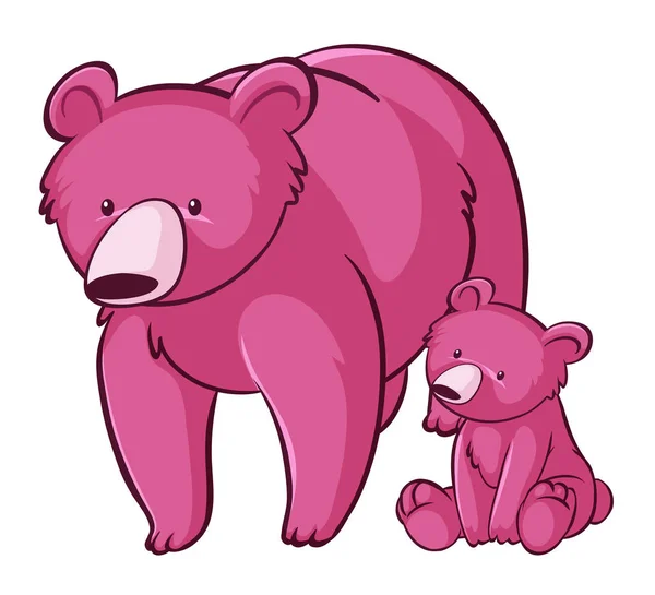 Розовые медведи на белом фоне — стоковый вектор