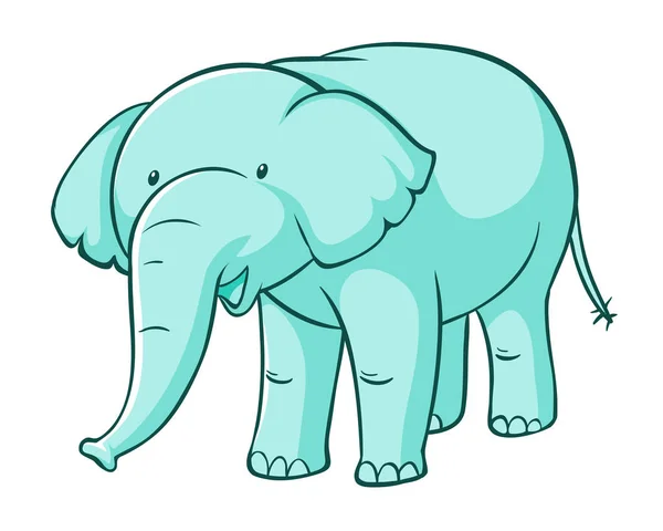 Éléphant bleu sur fond blanc — Image vectorielle