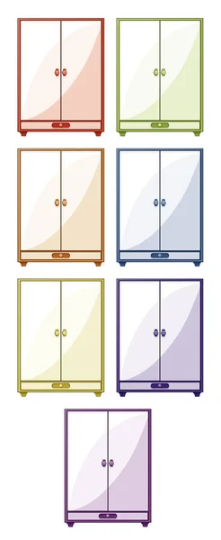 Cabinet in different colors — Stock Vector