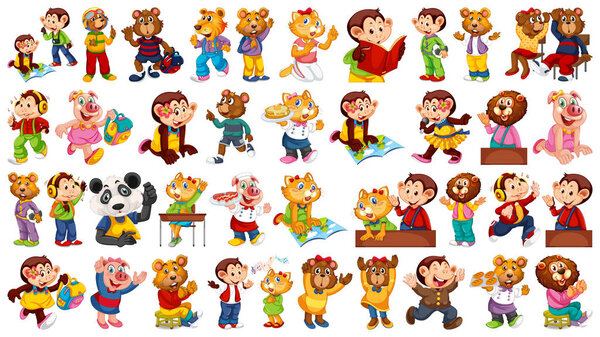 Animals acting in human-like actions and poses