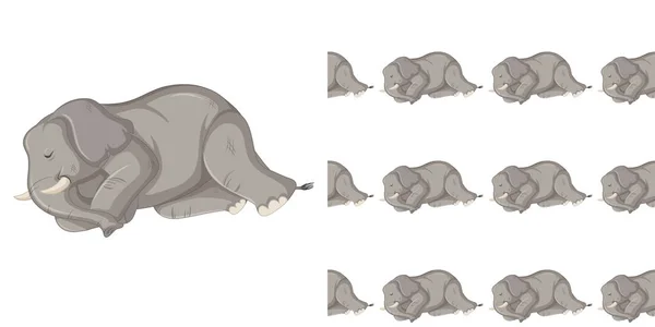 Design de fundo sem costura com elefante doente —  Vetores de Stock