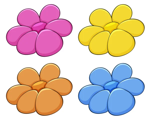 Geïsoleerde set bloemen — Stockvector