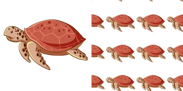 Diseño de fondo sin costuras con tortugas marinas — Vector de stock