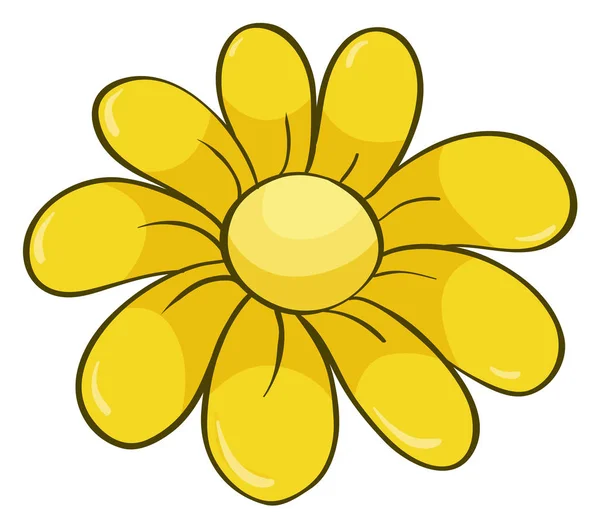 Flor única en flor amarilla — Vector de stock