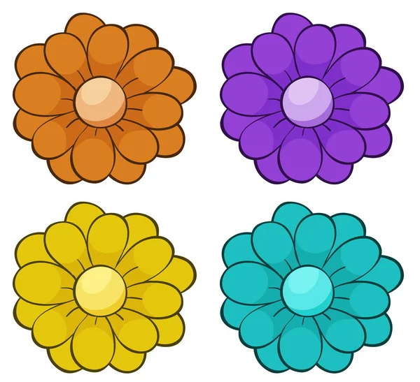 Conjunto aislado de flores — Archivo Imágenes Vectoriales