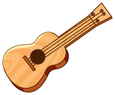 Beyaz arkaplanda tahta gitar