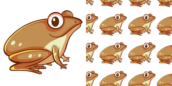 Seamless background design with brown frog — Stock Vector