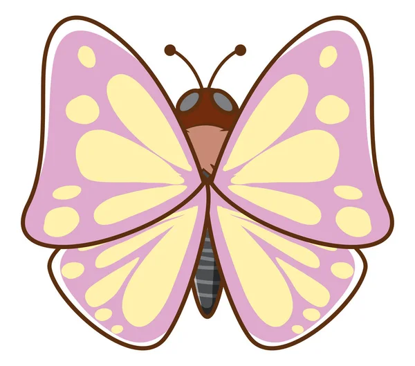 Roze vlinder op witte achtergrond — Stockvector