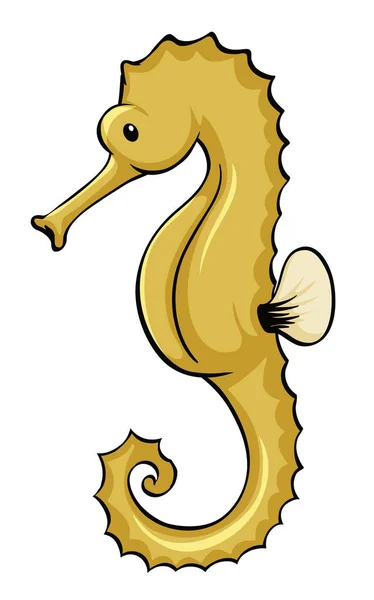 Yellow seahorse on white background — Stock Vector