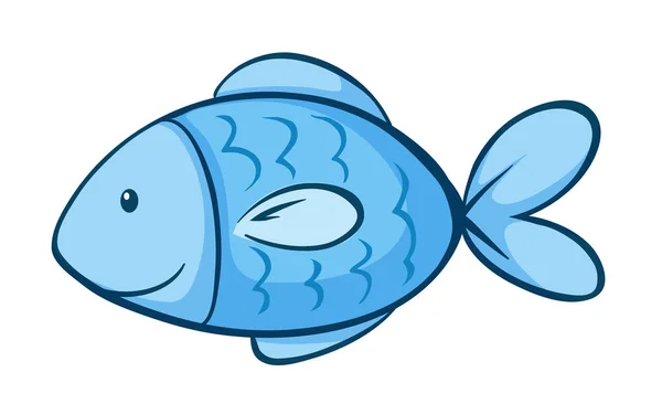 Beyaz zemin üzerine mavi balık — Stok Vektör