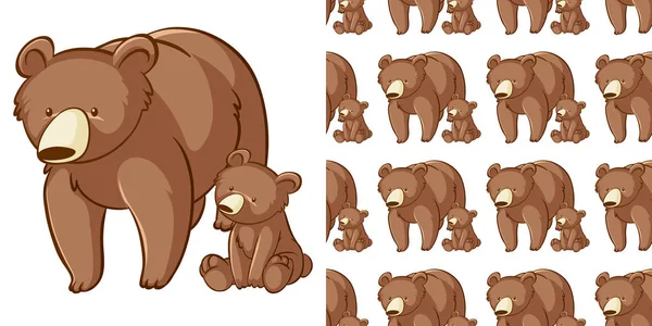 Zökkenőmentes háttér design grizzly medve — Stock Vector