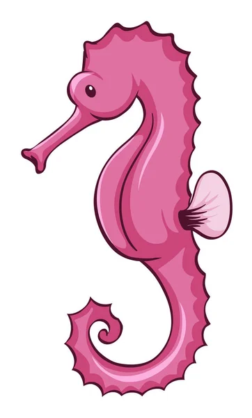 Pink seahorse on white background — Stockvector