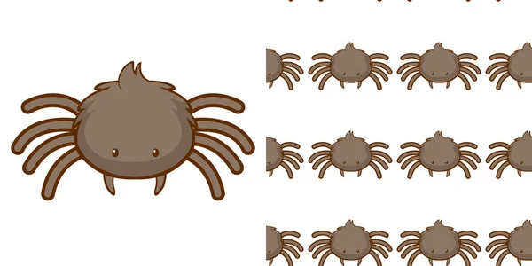 Conception de fond sans couture avec araignée mignonne — Image vectorielle