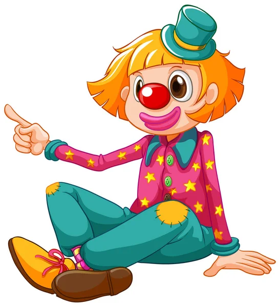 Śmieszny klaun w zielonych spodniach i różowej koszuli — Wektor stockowy