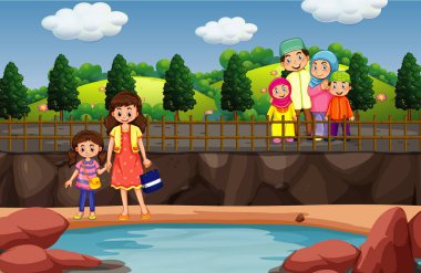 Parkta insanların olduğu bir sahne