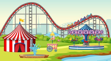 Lunaparkta hız treni ve atlı karınca sahnesi