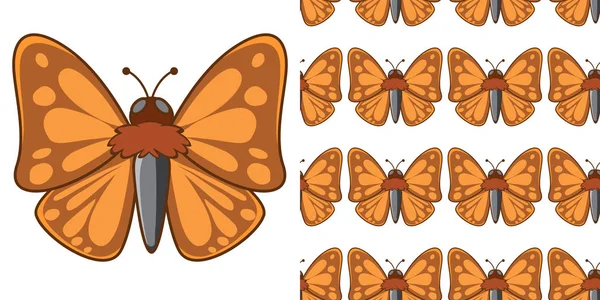 Seamless background design with brown moth — Stock Vector