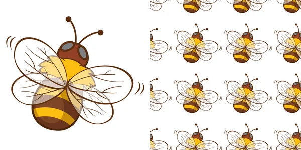 Naadloze achtergrond ontwerp met honingbij — Stockvector