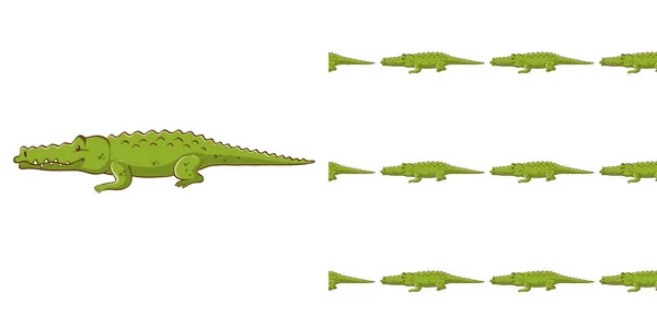 Bezszwowa konstrukcja tła z zielonym krokodyla — Wektor stockowy