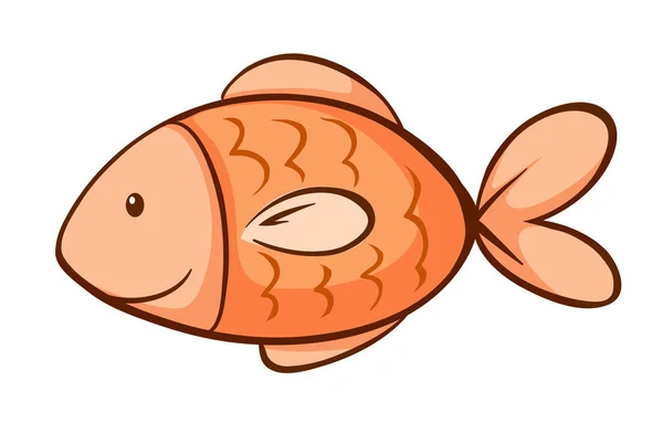 Poisson mignon sur fond blanc — Image vectorielle