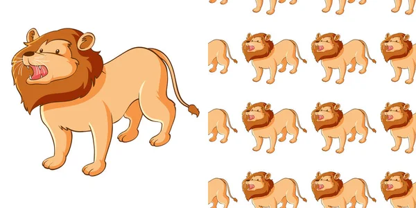 Bezešvé pozadí design s roztomilým lvem — Stockový vektor