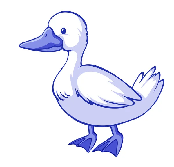 Pato azul sobre fondo blanco — Vector de stock